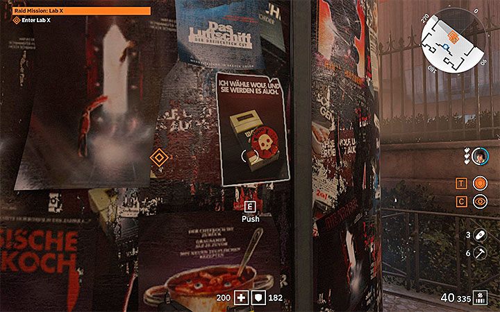 Go to the nearby square and ask about the advertising pole - Raid Mission Lab X | Wolfenstein Youngblood Walkthrough - Main story - Wolfenstein Youngblood Guide