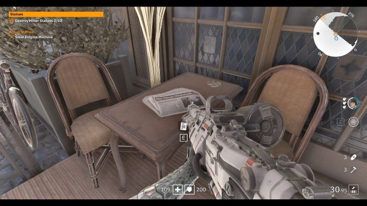 Youll find the newspaper on the balcony of a white building on one of the tables - Secrets and collectibles in Little Berlin | Wolfenstein Youngblood - Collectibles and secrets - Wolfenstein Youngblood Guide
