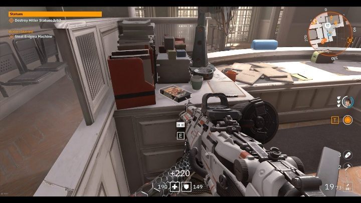 On the receptionists desk at the hospital, youll find a black cover - Secrets and collectibles in Little Berlin | Wolfenstein Youngblood - Collectibles and secrets - Wolfenstein Youngblood Guide