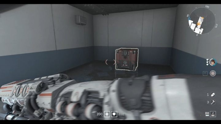 The fourth box you will find at the bottom of the stairs - Secrets and collectibles in Brother 3 | Wolfenstein Youngblood - Collectibles and secrets - Wolfenstein Youngblood Guide